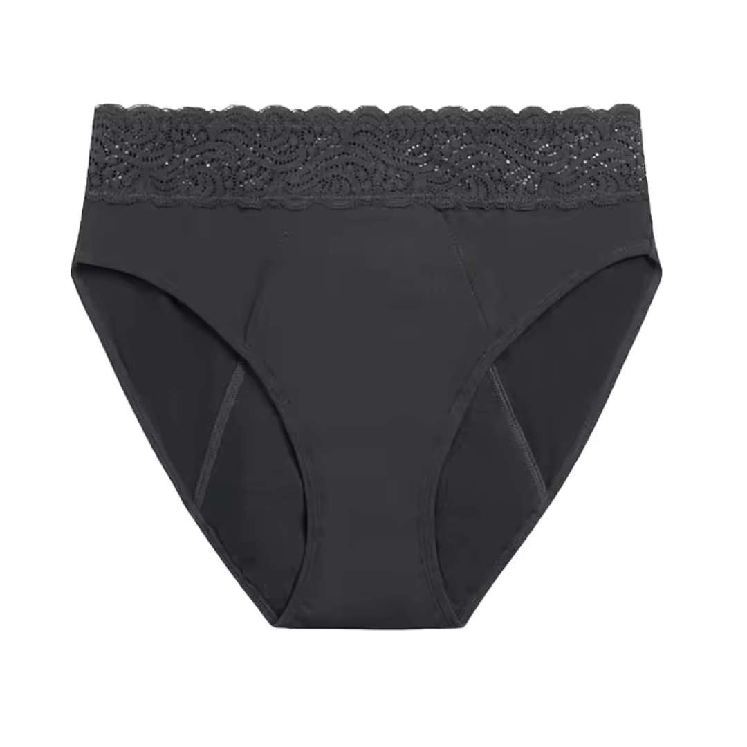 Cueca menstrual de algodáo com encaixe Lelambu® Vittoria