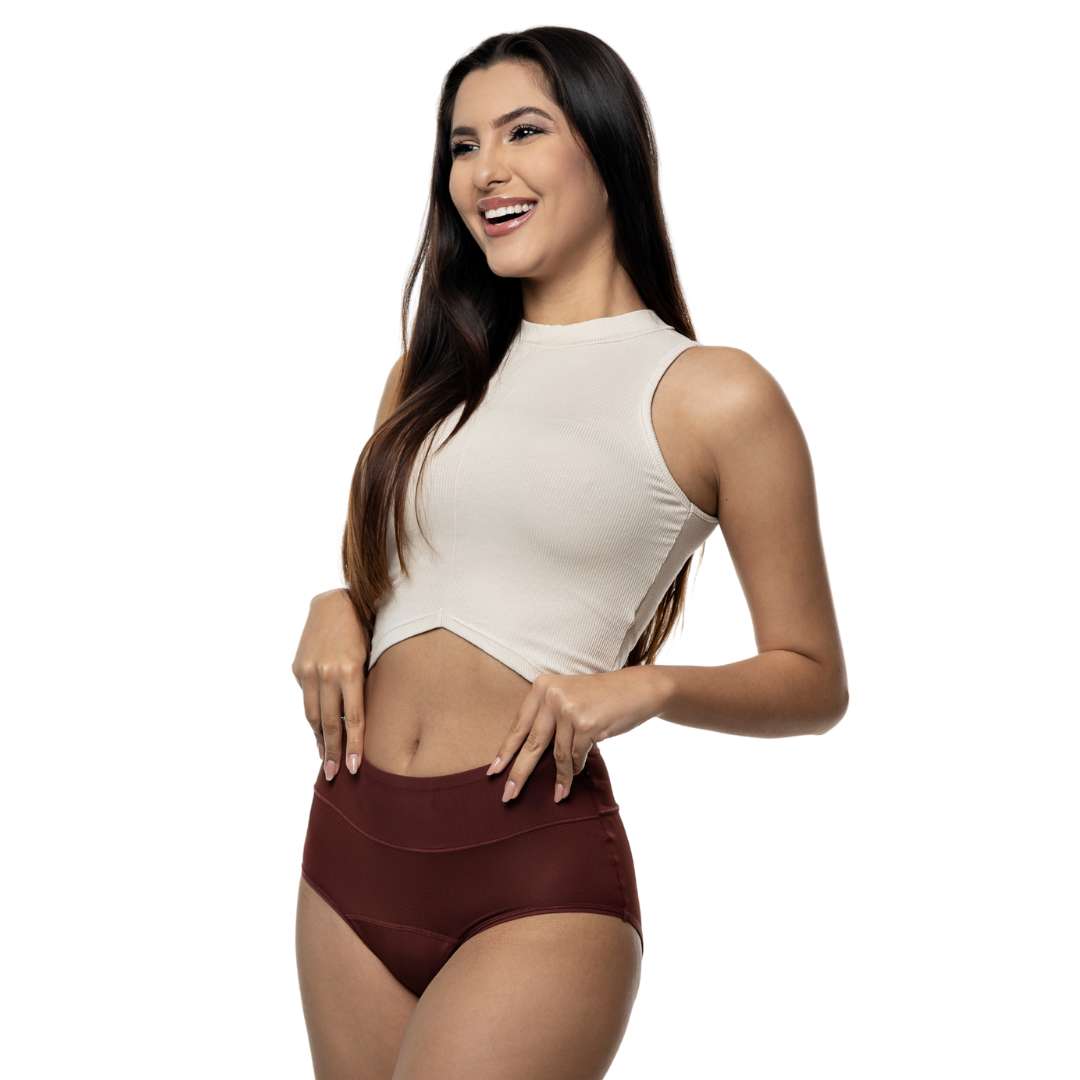 Cueca menstrual anti-assaduras cintura alta Lelambu® Amelie