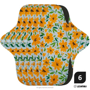 Pensos higiénicos reutilizáveis de bambú orgánico amarelo