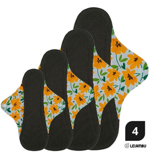 Pack Iniciante pensos reutilizáveis de bambú orgánico amarelo