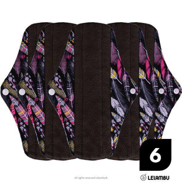 Pensos higiénicos reutilizáveis de bambu preto