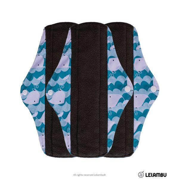 Penso higiénico reutilizável de pano de bambú azul