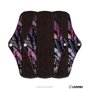 Penso higiénico reutilizável de pano de bambú preto