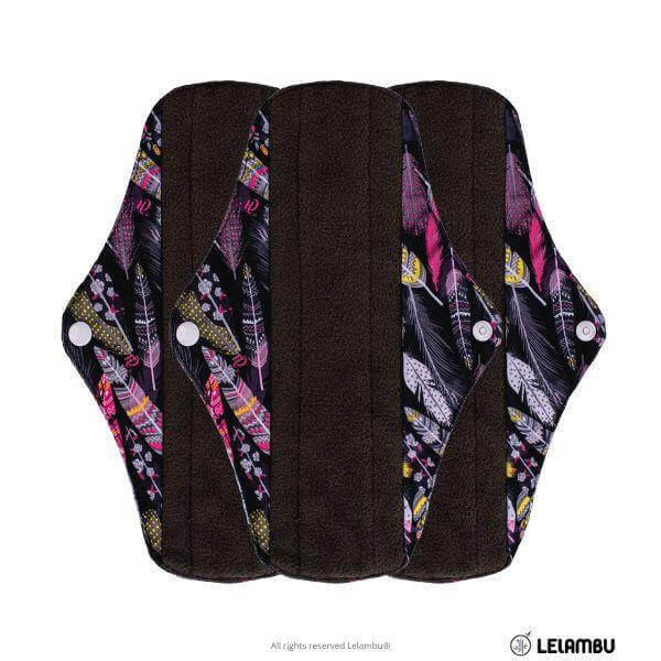 Penso higiénico reutilizável de pano de bambú preto