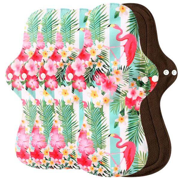 Pensos higiénicos reutilizáveis de noite com bambú verde