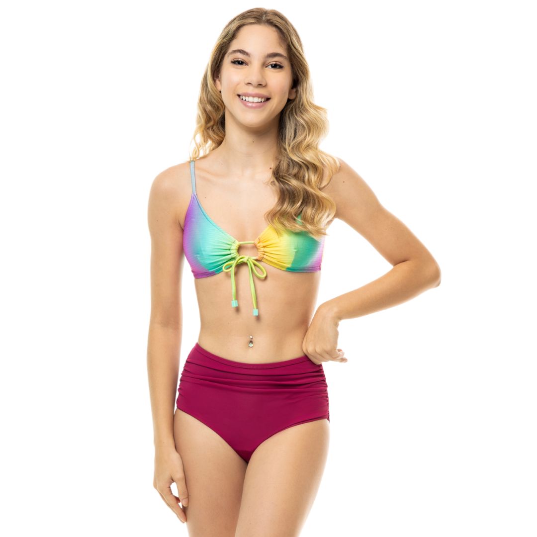 Biquíni menstrual cintura alta para adoelscente Lelambu® Cosette