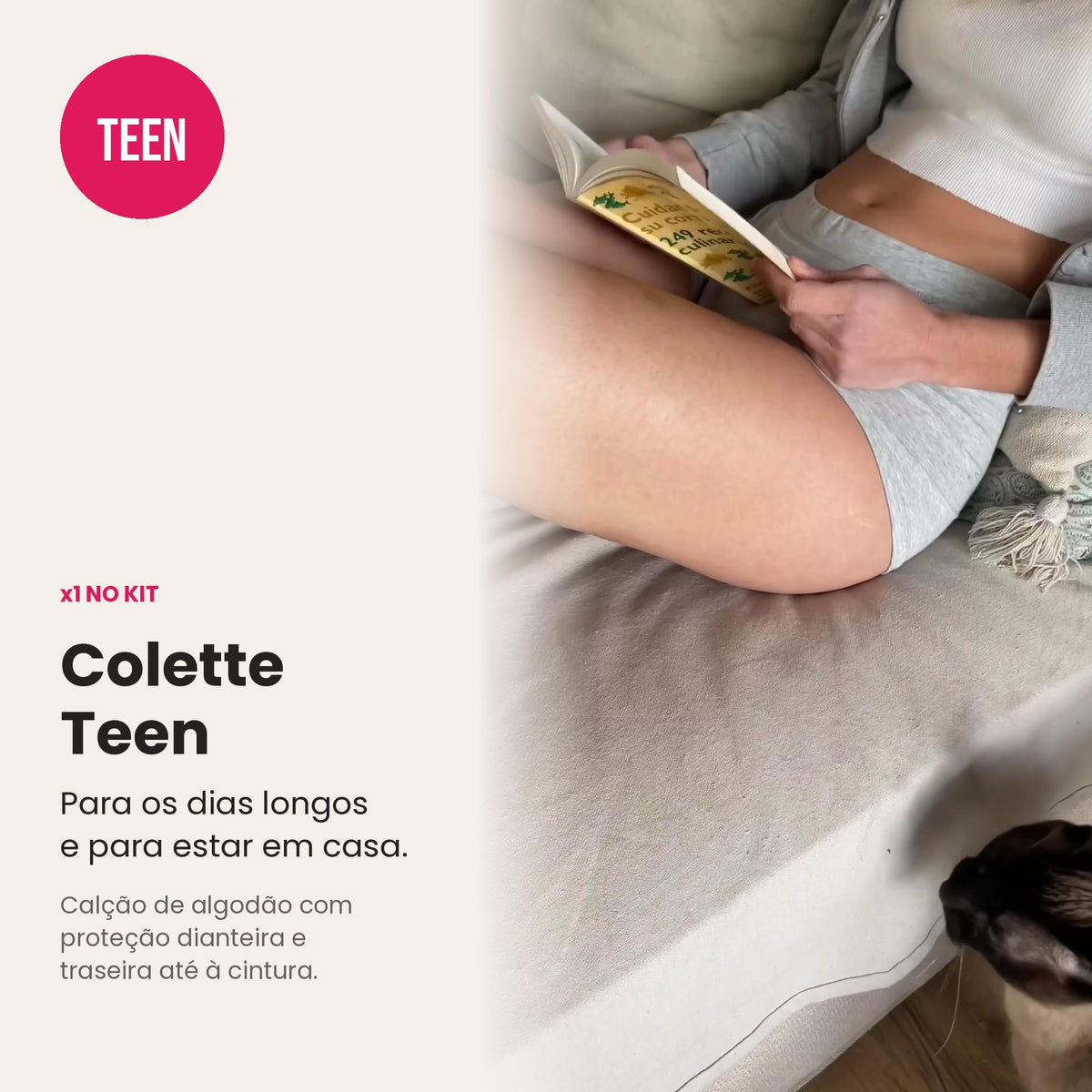 Kit Primeira Menstruação Lelambu® – 5 cuecas menstruais para adolescentes
